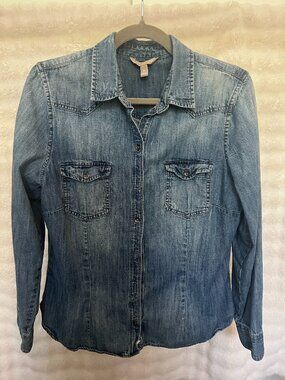 Banana Republic Fitted Denim Western Shirt - Medium